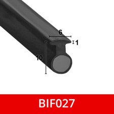 Channel Shower Screen Seal Strip | Bi-Fold Folding Soft Rubber | T Shape | 1M