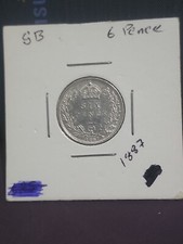 1887 Great Britain UK SIXPENCE  Uncirculated 