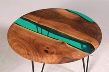 Epoxidharz Couchtisch Nussbaum Tisch Beistell...