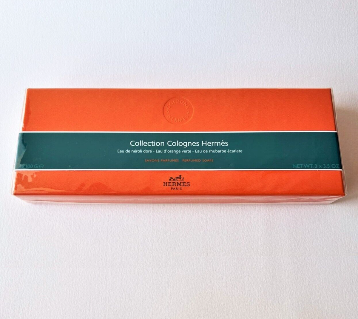 HERMES Trio of Soaps Eau de Neroli Dore, d'Orange Verte & Rhubarbe