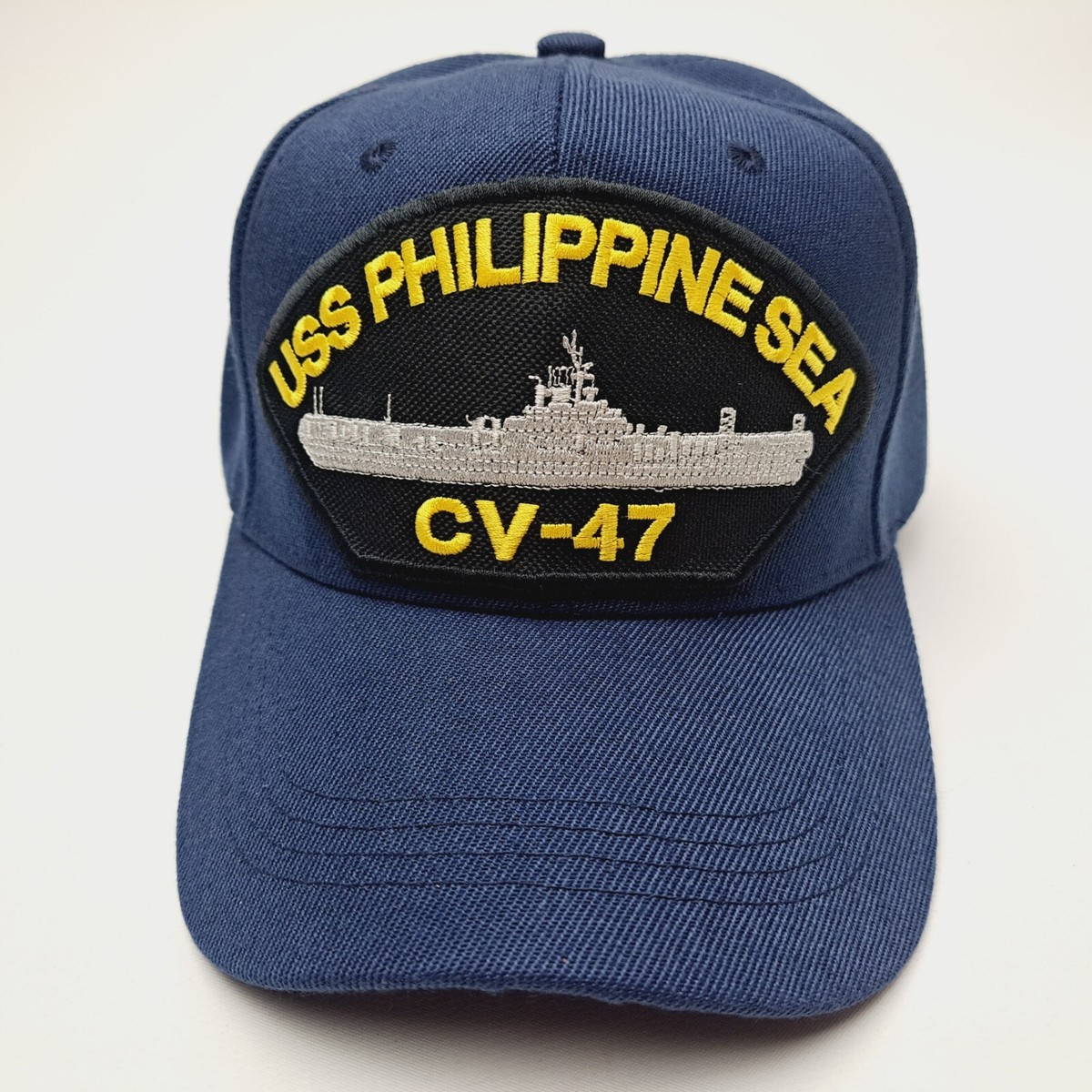USS Philippine Sea CV-47 Patch Cap Solid Strapback Hat Navy  display picture 3