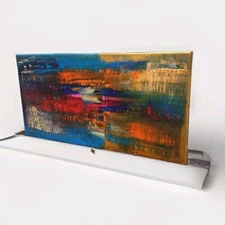 Original Modern Vibrant Colorful See Vid Abstract Acrylic Painting Canvas 10x20