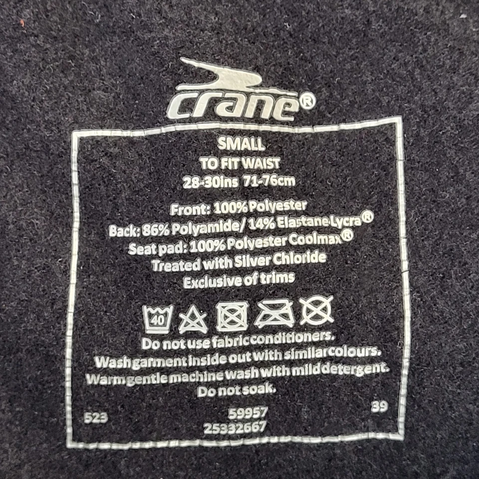 Crane Black Cycling Bib Leggings Uk Men's Size Small W30 L26 K304 - Image 4 of 4