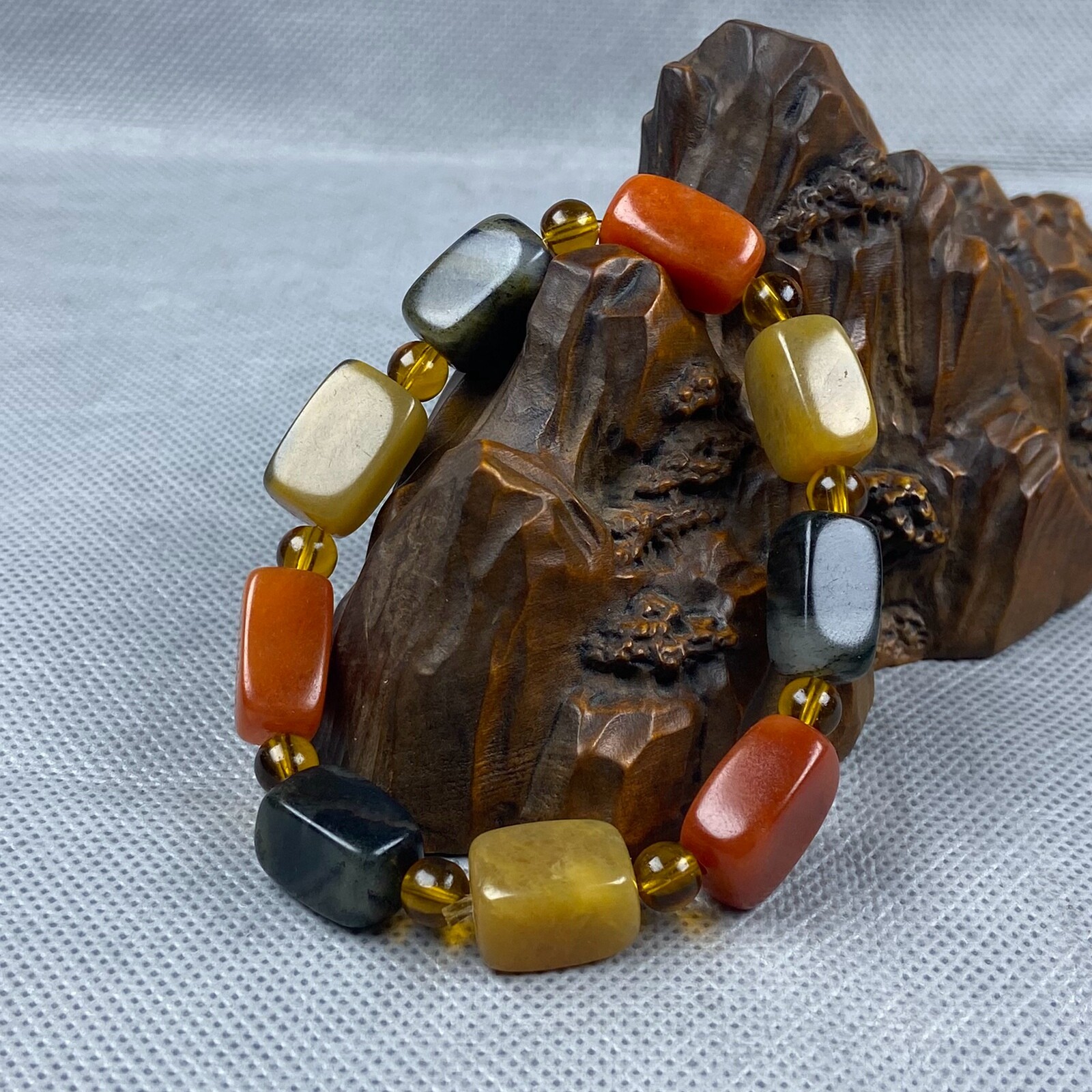 10mmX16mm HandCarved Natural Jade Statue Bracelet Bulk Wholesale