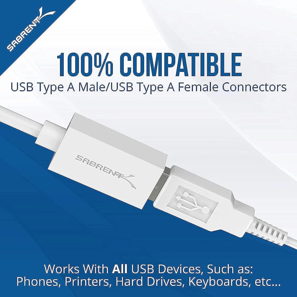 SABRENT 1.8M USB Extension Cable 3.0, USB A Male to Female-CB-306W - Image 3 of 4