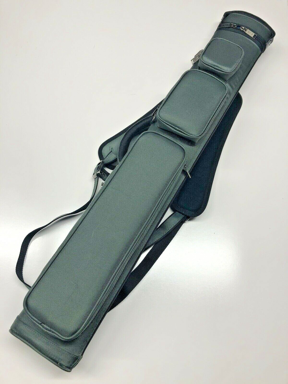 J&J Grey 3 Butt 4 Shaft 3x4 / 2x5 Duranylon Pool Cue Case With Backpack