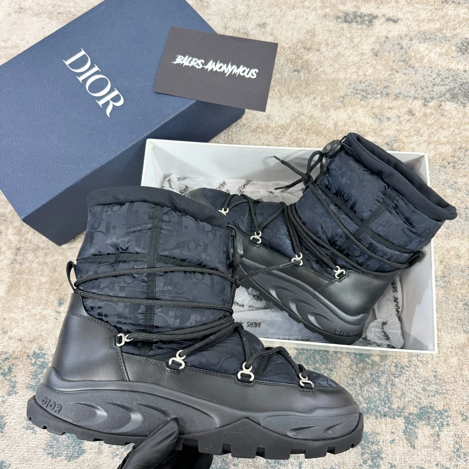 Bottines de neige obliques Dior x Peter Doig en noir PRIX CONSEILLÉ