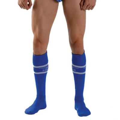 MISTER B - Urban Football Socken (blau) - neu, ovp, weiß, socks, fußball