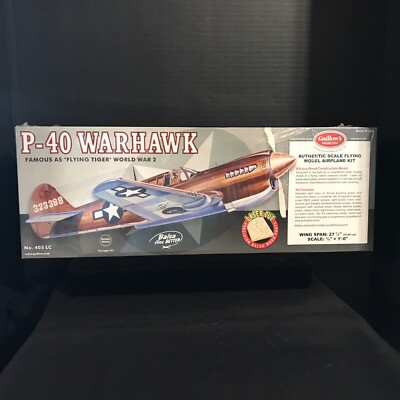 GUILLOWS 405LC P-40 WARHAWK BALSA FLYING MODEL KIT-NIB-WING SPAN 27 7/8 