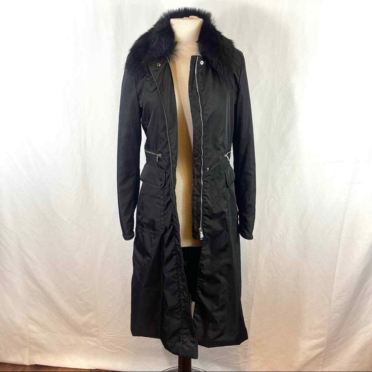 ジャケット・アウター prada 99aw fur nylon wool coat archive prada 99aw fur nylon wool coat archive（Prada Vintage 2000s