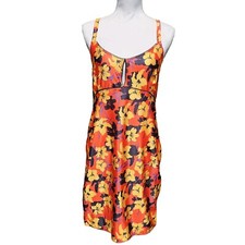 Urban Outfitters Tail Whip Hibiscus Print Cross-Back Bodycon Dress Size XL