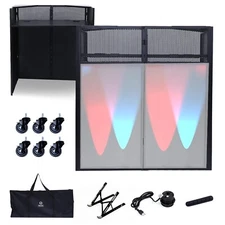 DJ Booth, DJ Table, Portable DJ Booth Table DJ Event Facade 40x20 inch DJ Facade