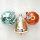 3 Antique Vintage Glass Christmas X-mas Ornament Fir-tree New Year Decorations