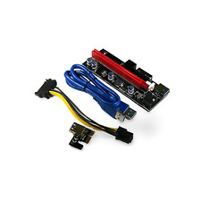 2ft VER009S PCI-E Riser Card PCIe 1x to 16x USB 3.0 Data Cable - Blue