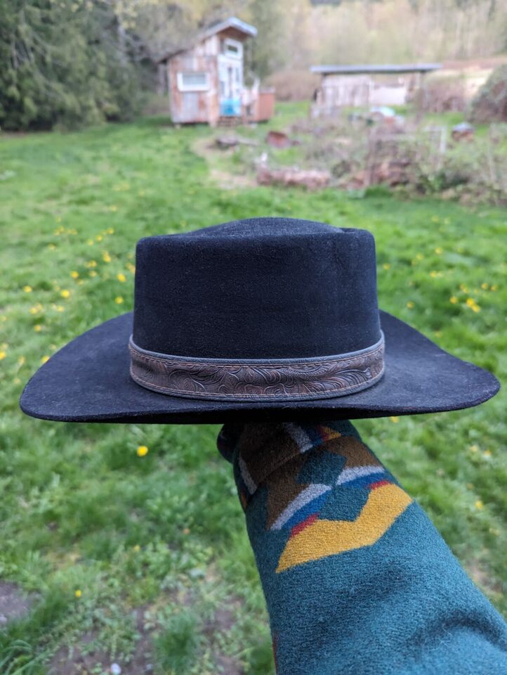 Stetson 4x Beaver Vintage Cowboy Hat Gambler Black 6 7/8 | eBay