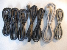 Lot of 7 Various 3-Prong 18AWG AC Power Cord Cable US Plug Universal Standard