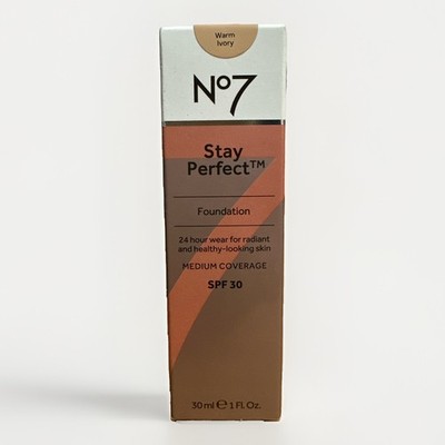 No7 Stay Perfect Foundation LSF30 30ml Farbton Warm Ivory Brandneu 100% Original