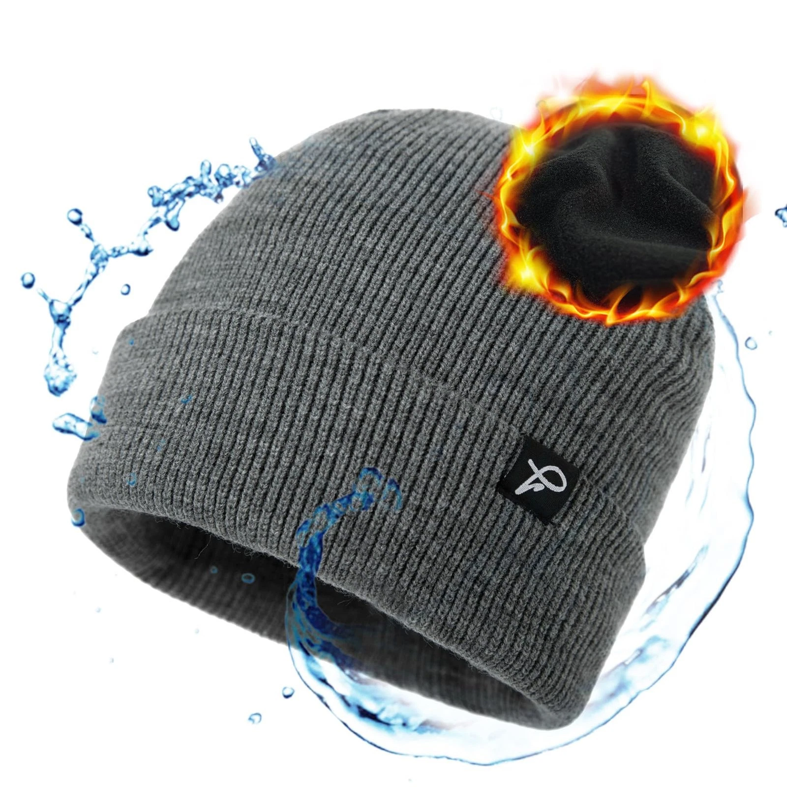 Dryknit Waterproof Oversized Beanie XL XXL Fleece Lined Winter Hat Men Warm