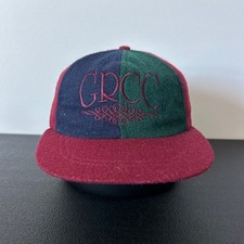Vintage 90s GRCC Hat Cap Strap Back Adjustable Red Color Block USA Made Adult