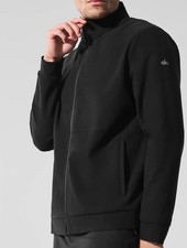 ALO Yoga Men s Medium Black Conquer Max Mock Neck Full Zip NEW FREE USA S H