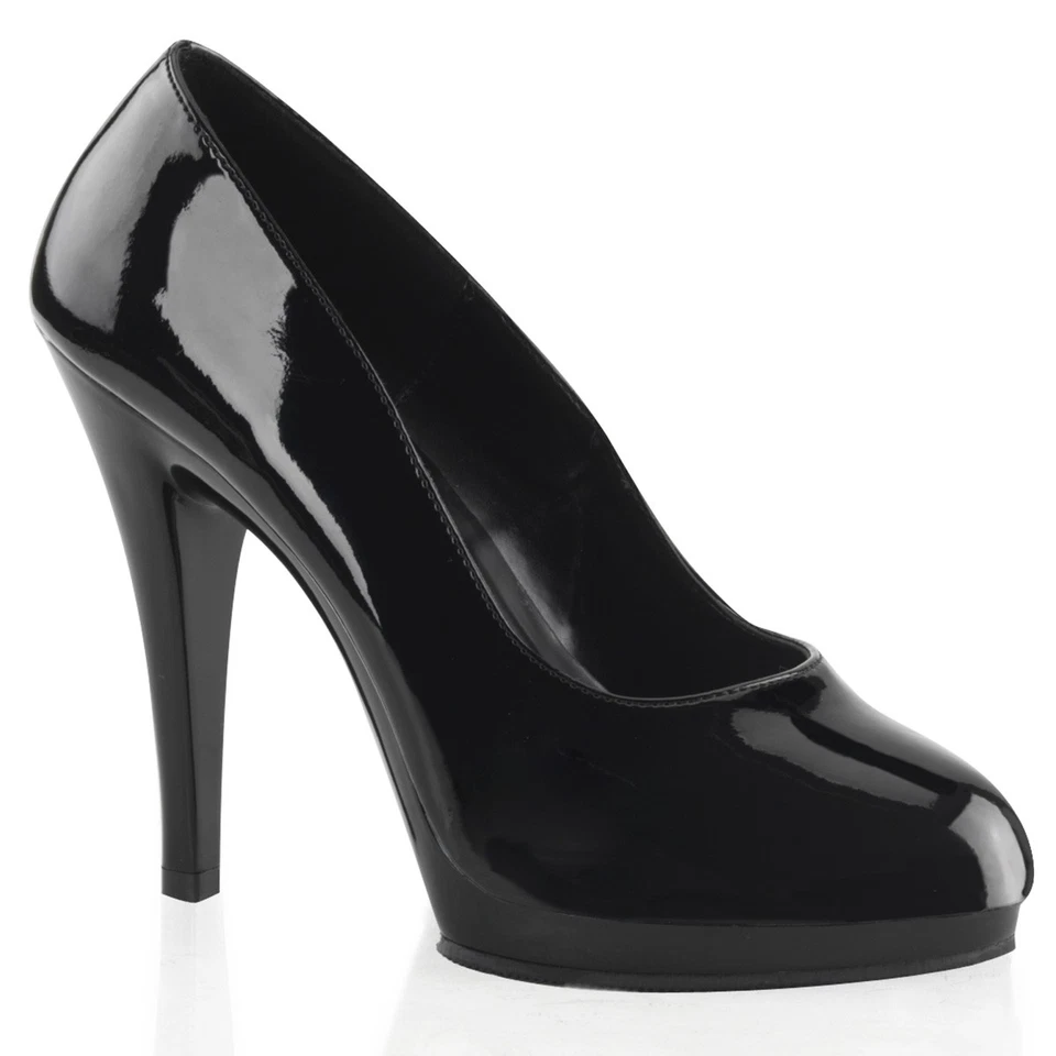 Sale FLAIR-480 Pleaser Pink Label Damen High-Heels Plateaupumps schwarz Lack 42 - Bild 1 von 1