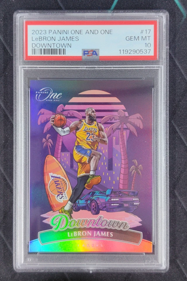 2023-24 Panini One And One Lebron James Downtown #17 Lakers SSP PSA 10