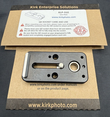KIRK KLP-310 QUICK RELEASE LENS PLATE   FITS MULTIPLE CAMERA LENSES  IN BOX