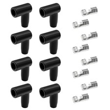 8 Pair 90 Spark Plug Wire Boots Terminals Positive Lock 6-10mm Silicone Black 8 Pair 90 Spark Plug Wire Boots Terminals Positive Lock 6-10mm Silicone Black
