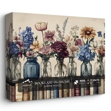 Retro Wildflowers 1000 Piece Jigsaw Puzzle for Adults 27.5 x 19.7 Inch