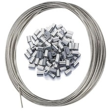 1/16" Stainless Steel Wire Rope, 100FT with 50 Crimping Sleeves, 7x7 368lbs B...