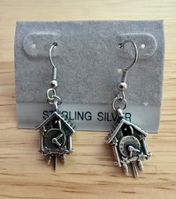 Sterling Silver Dangle Hook Earrings Black Fo...