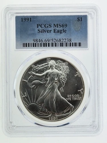 1991 American Silver Eagle, PCGS MS69