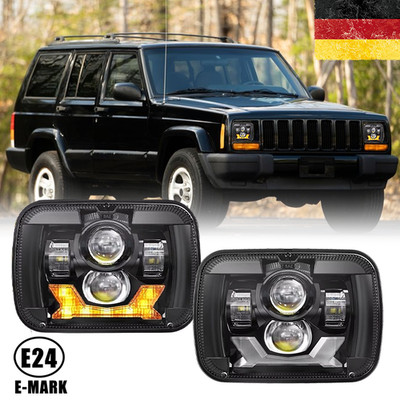 E-geprüft 5x7 Zoll LED Scheinwerfer DRL für Jeep Cherokee XJ YJ Chevy TOYOTA GMC