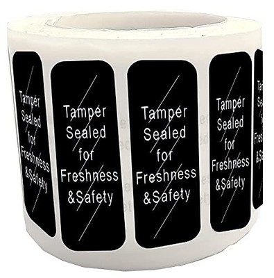 Tamper-Evident Food Sealed for Freshness and Safety Stickers,0.5 x 1.5 Inch T...