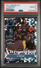 2021 PANINI CHRONICLES GREEN ICE #7 JA MORANT PSA 10