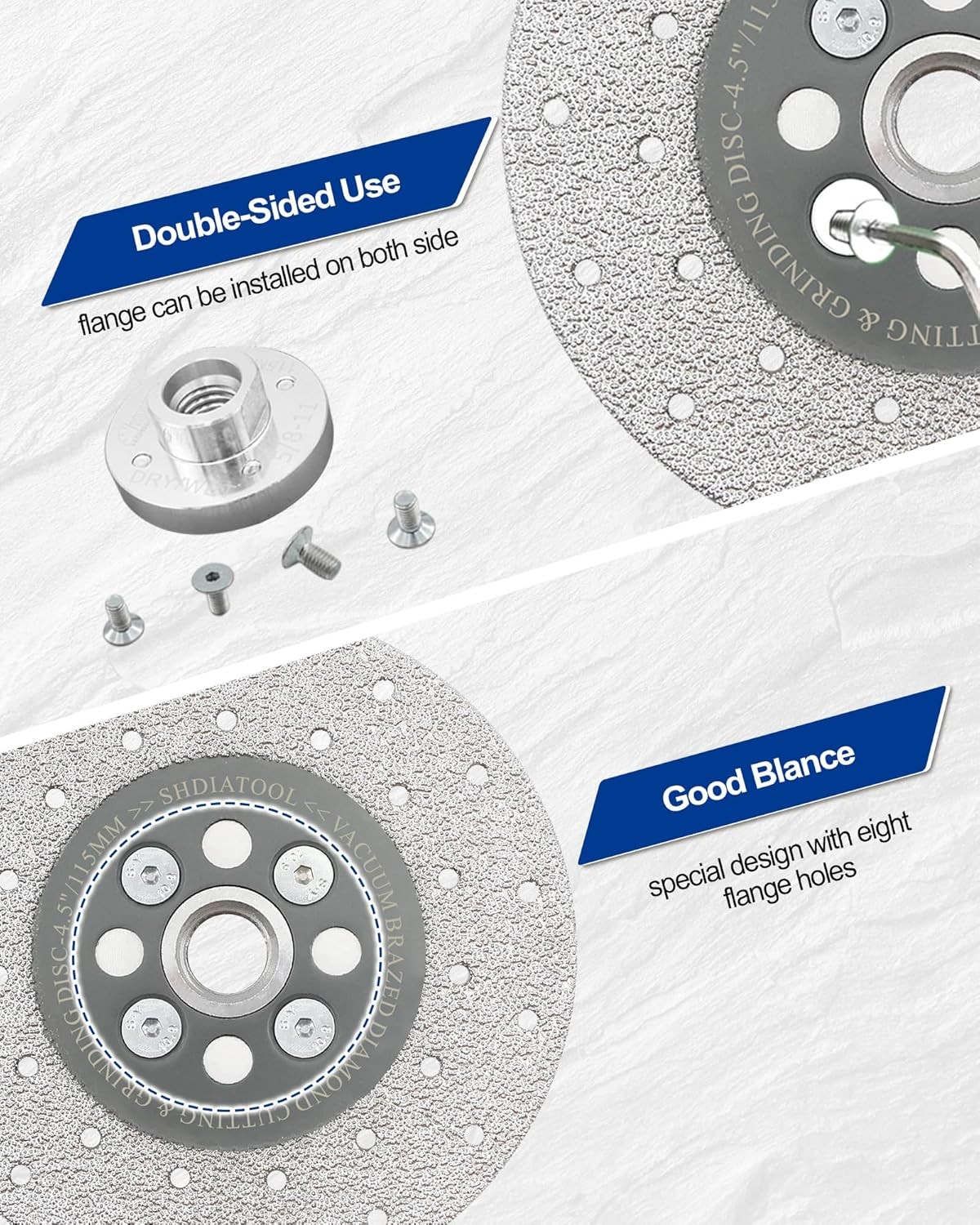 SHDIATOOL 4-1/2 Inch Diamond Cutting Grinding Disc Fits inch, Grey 