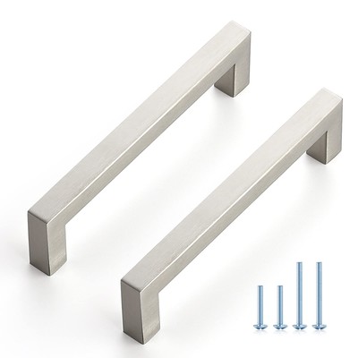 20 Pack Cabinet Handles Square Cabinets Cupboard Handles Brushed Nickel Drawe...