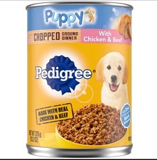  11 Pack PEDIGREE Puppy Canned Wet Dog Food Chopped with Chicken  Beef,