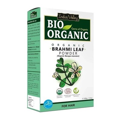 INDUS VALLEY 100% Organic Brahmi Powder 100g