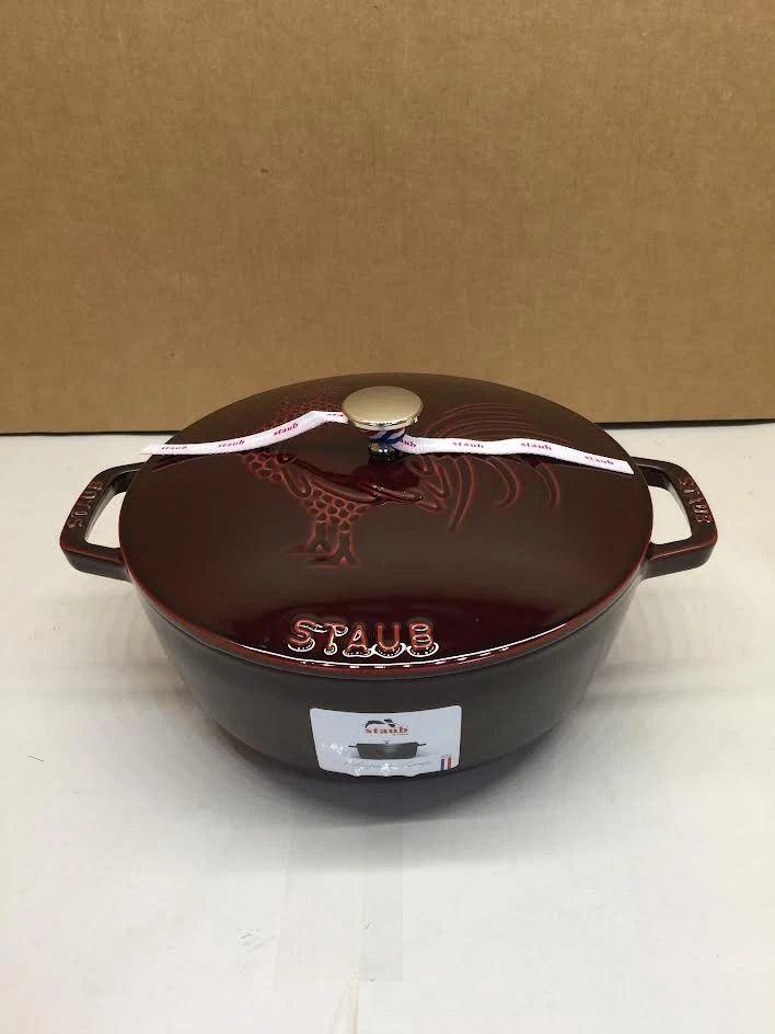 Staub Cast Iron 3.75-qt Essential French Oven Rooster - Grenadine