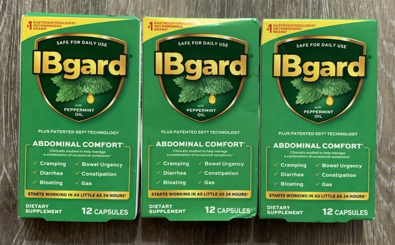 IBgard Peppermint Oil Digestive Support Capsules 12 ct (3 Boxes) 11/2027