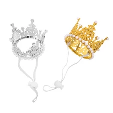 2pcs Cat Crown: Happy Birthday Crown Hat For Dogs And Cats - Pet Party