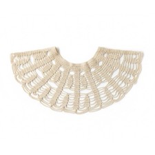 Handmade Crochet Collar Necklace Ivory Lace Statement Bib Shawl Missing Buton