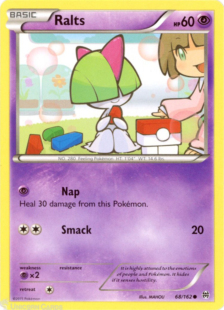 Ralts 68/162 : Common Mint/Near Mint Pokemon Card : XY08: BREAKthrough