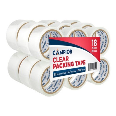 18 Rolls Clear Packing Tape 2 Inch Wide   Strong Adhesion & Durable 1.7 Mil T...