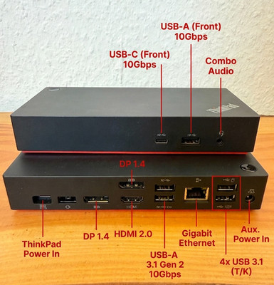 Lenovo ThinkPad Universal USB-C Dock (40AY)   Super Zustand + 90W Netzteil & MwS