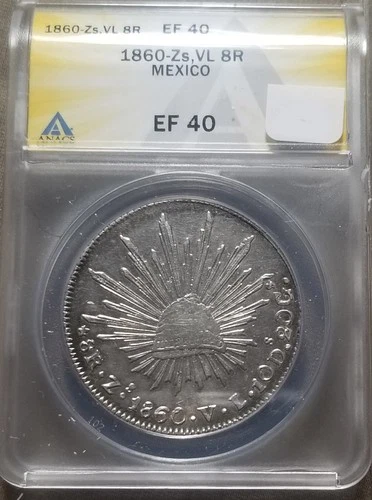 1860 Mexico 8 Reales — photo from the most recent tracked eBay sale