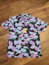  59 NEW Chubbies Mens Medium The Fluorescent Funk Golf Performance Polo Shirt