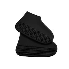 2PCS Waterproof Silicone Shoe Covers Reusable Non-Slip Rain Boot Protector Black