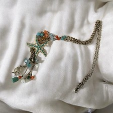 Boho Starfish Pendant Necklace with Ocean Charms